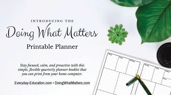 The Doing What Matters Printable Planner will help you be focused, calm, and proactive in your daily life.